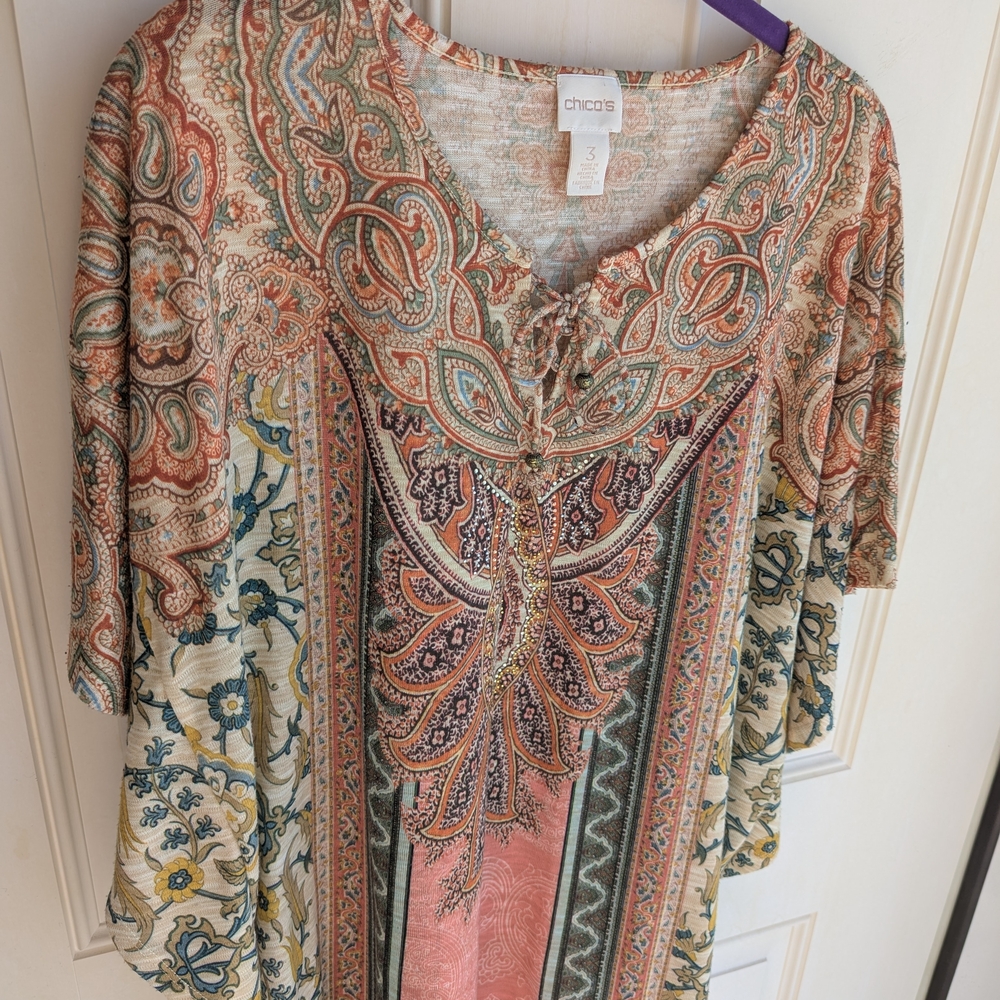 Chico's Multicolor Paisley Women's Top